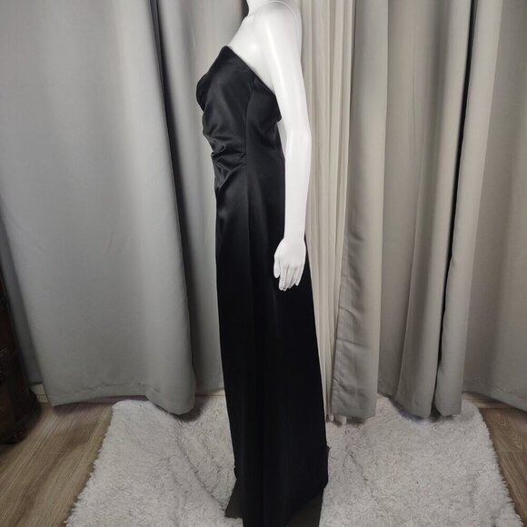 A.B.S By Allen Schwartz Full Length Strapless Black Evening Gown Size 8 - Picture 5 of 12